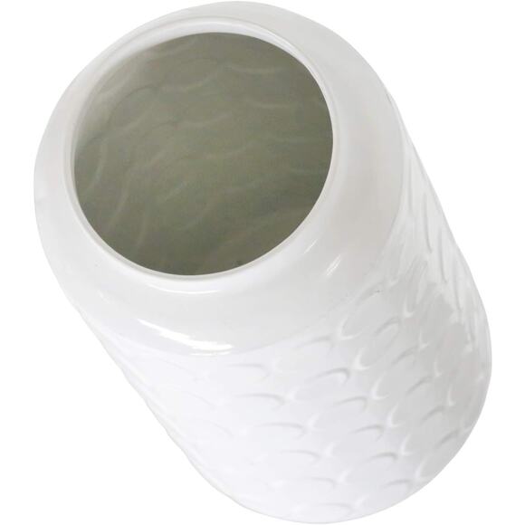 Nordstrom Rack Metal Jar Design Vase With Embossed Spotted Design, White - Picture 3 of 12